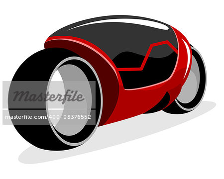 Vector illustration of a red futuristic motorcycle