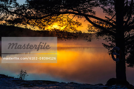 Sunset at lake