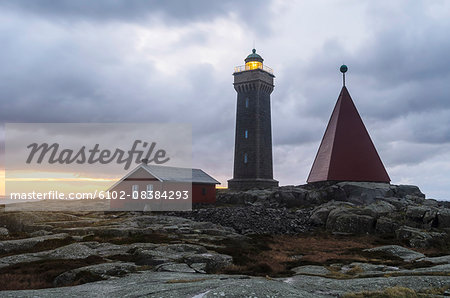 Lighthouse on rocky coast