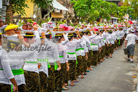 Procession at a cremation ceremony for a high priest in Ubud, Bali, Indonesia