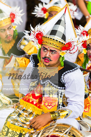 Baris dancer at a cremation ceremony for a high priest in Ubud, Bali, Indonesia Baris dancer at a cremation ceremony for a high priest in Ubud, Bali, Indonesia