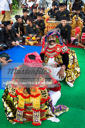 Topeng mask dancer at a Balinese ceremony in Junjungan, near Ubud, Bali, Indonesia