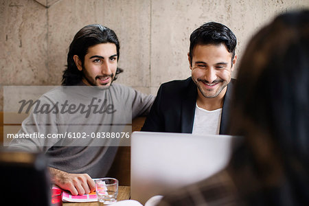 Young people in cafe