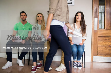 Students at a casting call for a play