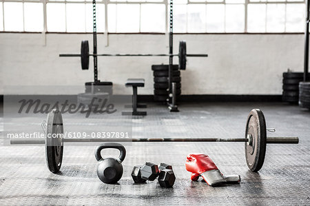Exercise equipment in the studio Exercise equipment in the studio