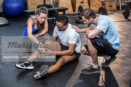 Fit man with a knee injury in studio