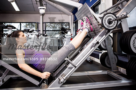 Pregnant woman working out