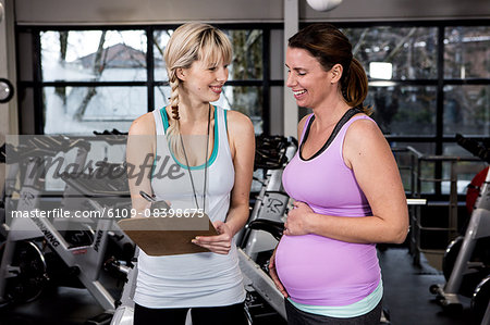 Pregnant woman working out