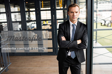 Portrait of a businessman looking at camera