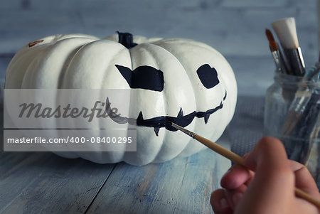 Photo of  preparation of halloween decorations