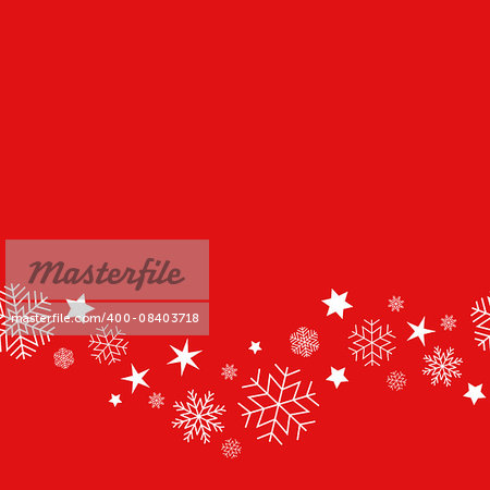 Winter background with snowflakes on a red background. Vector, seamless pattern