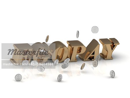 EGOPAY- inscription of gold letters on white background