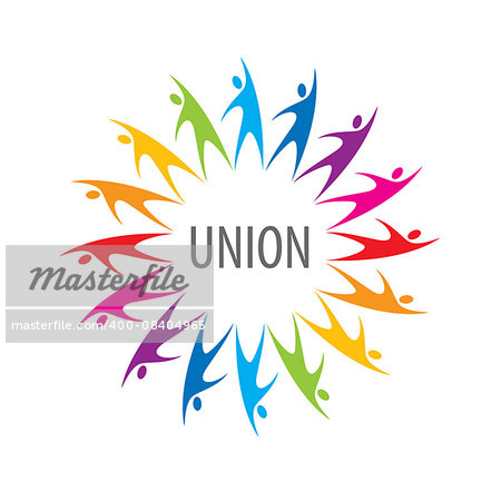 Abstract vector logo colored people in the Union