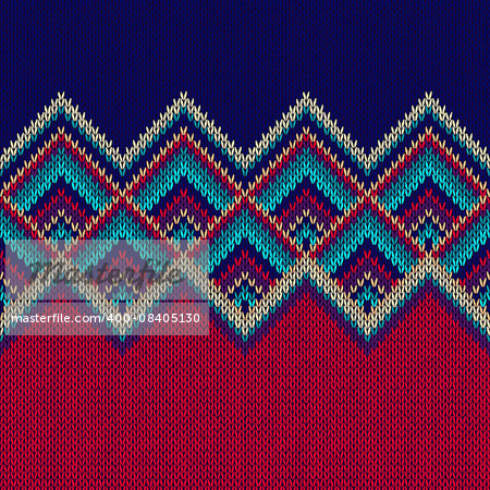 Seamless Pattern. Knit Woolen Trendy Ornament Texture. Fabric Color Tracery Background