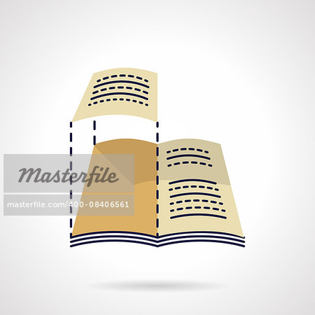 Imposition of a magazine or book. Web layout. Social media. Flat color style vector icon. Single web design element for mobile app or website.