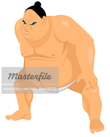 Vector illustration of a big sumo wrestler