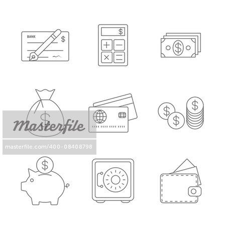 Finance Icons Line. Editable EPS vector format