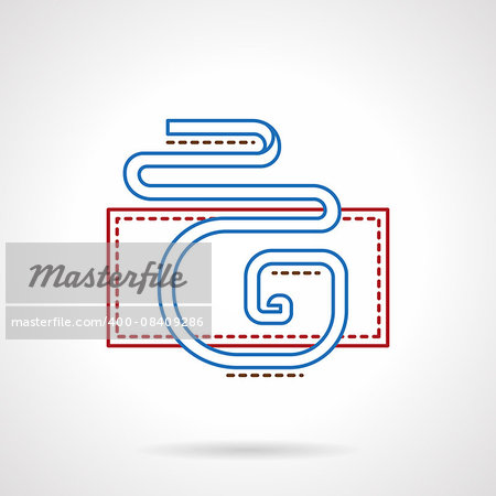 Curling ribbons or party serpentine. Festive decor and accessories. Flat color thin line style vector icon.  Single web design element for business, site, app.