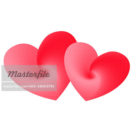 stylized red heart, couple - love symbol, vector illustrations