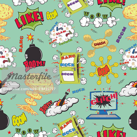 Seamless pattern background with comic book speech bubbles vector illustration