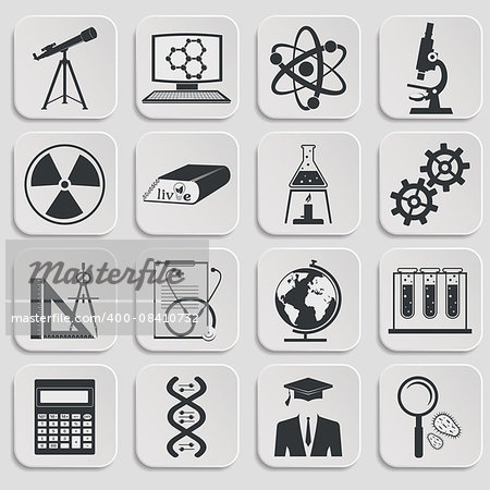 set of science stuff icon. Vector illustration