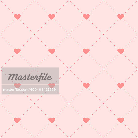 illustration of a trendy seamless hearts and dots pattern, eps10 vector