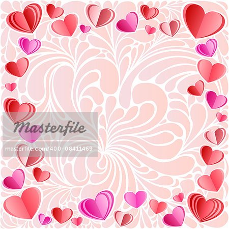 Vector square frame made of hearts - perfect for Valentine day greeting