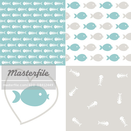 Seamless fish patterns