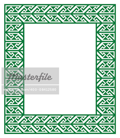 Irish, Celtic black frame isolated on white