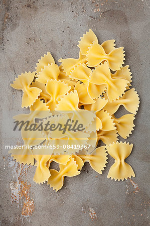 A pile of farfalle pasta A pile of farfalle pasta