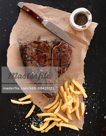 Porterhouse steak with fries Porterhouse steak with fries