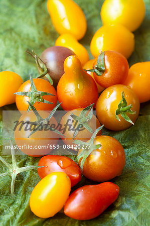 Cherry tomatoes in various colours