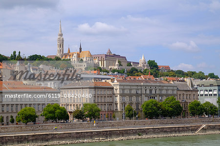 Matthias Church, Fisherman's Bastion at the heart of Buda's Castle District and the Danube, Budapest, Hungary, Europe