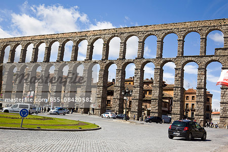 The Roman aqueduct, Segovia, Castile-Leon, Spain, Europe