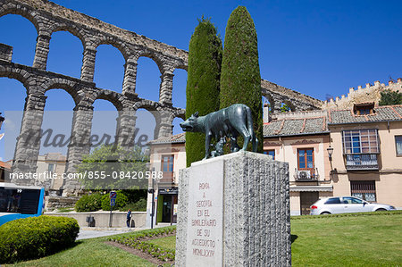 The Roman aqueduct, Segovia, Castile-Leon, Spain, Europe