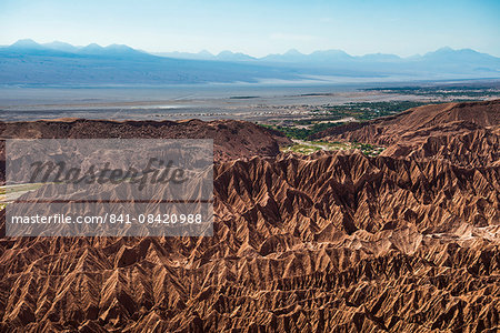 Death Valley (Valle de la Muerte), with San Pedro de Atacama behind, Atacama Desert, North Chile, Chile, South America