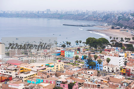 Lima seen from Cerro San Cristobal, Lima Province, Peru, South America