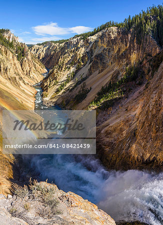 Grand Canyon of the Yellowstone River from Brink of the Lower Falls, Yellowstone National Park, UNESCO World Heritage Site, Wyoming, United States of America, North America