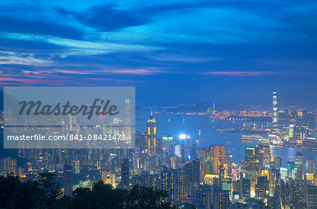 View of Hong Kong from Jardine's Lookout at sunset, Hong Kong, China, Asia