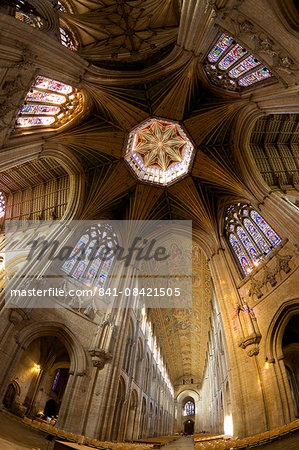 Ely Cathedral Interior, lantern and nave, Ely, Cambridgeshire, England, United Kingdom, Europe