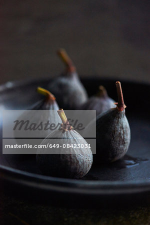 Figs on black plate