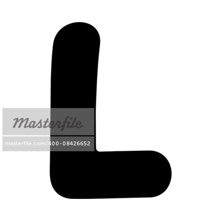 Original font, hand drawn funny fat capital letter isolated on white, part of a full series