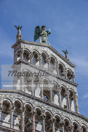 Detail of the San Michele in Foro in Lucca, Italy