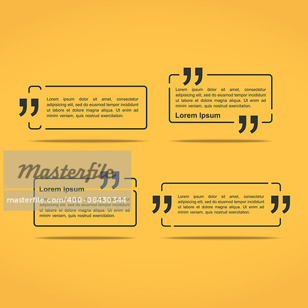 Four frames for quotes, vector eps10 illustration