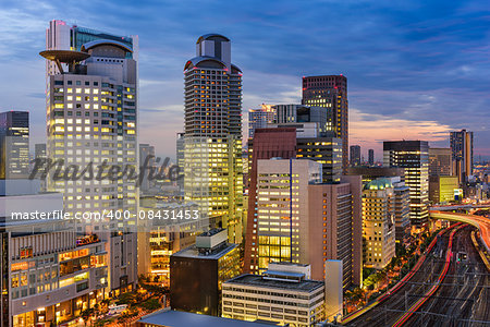 Osaka, Japan cityscape in the Umeda District.