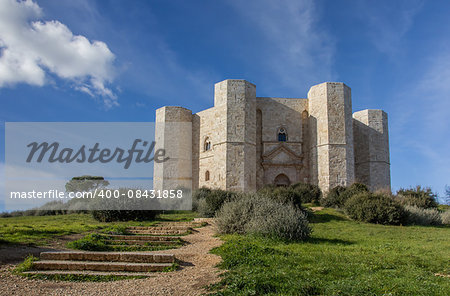 Steps leading to the Castel Del Monte in Italy