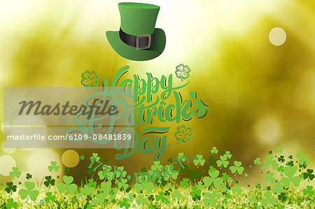 St patricks day greeting on bright background