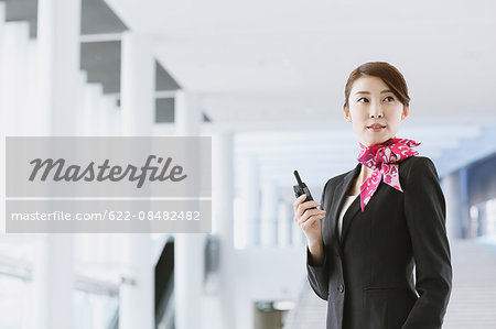 Japanese attractive flight attendant at the airport