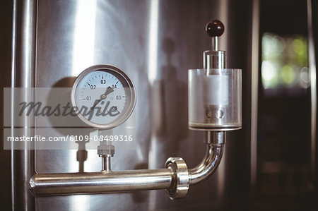 Temperature gauge on vat at the local brewery