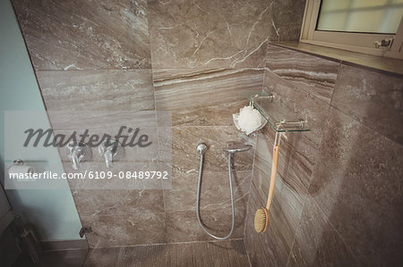 Shower in a stylish bathroom in a home